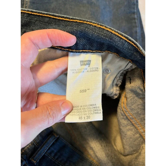 Levi’s 559 Jeans Men’s 46 X 30 Blue Dark Wash‎ Straight Leg - Picture 5 of 8